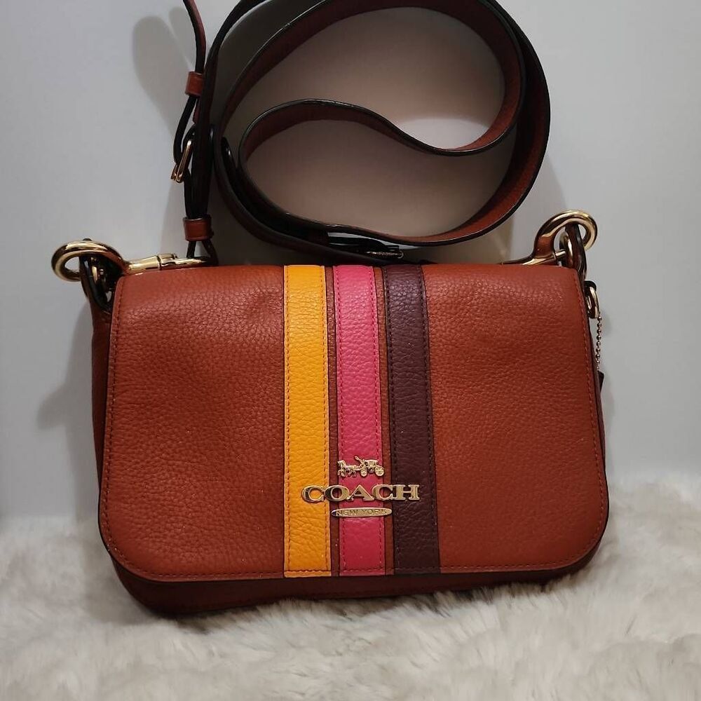 Coach Small Jes Messenger Bag with Varsity Stripe